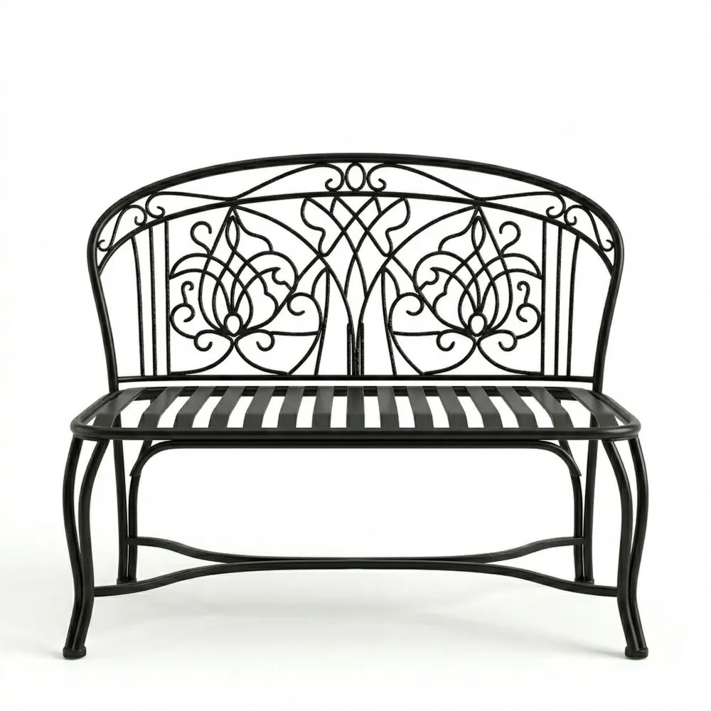 Eisen Gartenbank Schwarz 120cm x 60cm x 90cm(L × B × H)