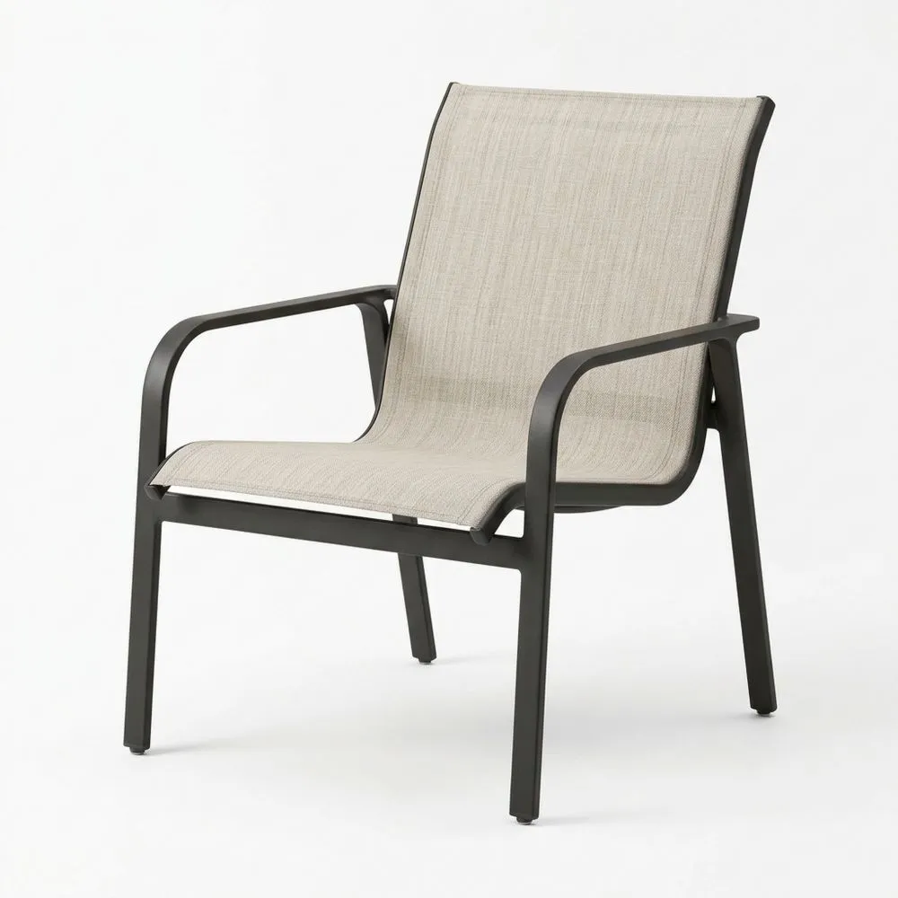 Outdoor-Relaxstuhl aus Aluminium mit Textilene in Beige