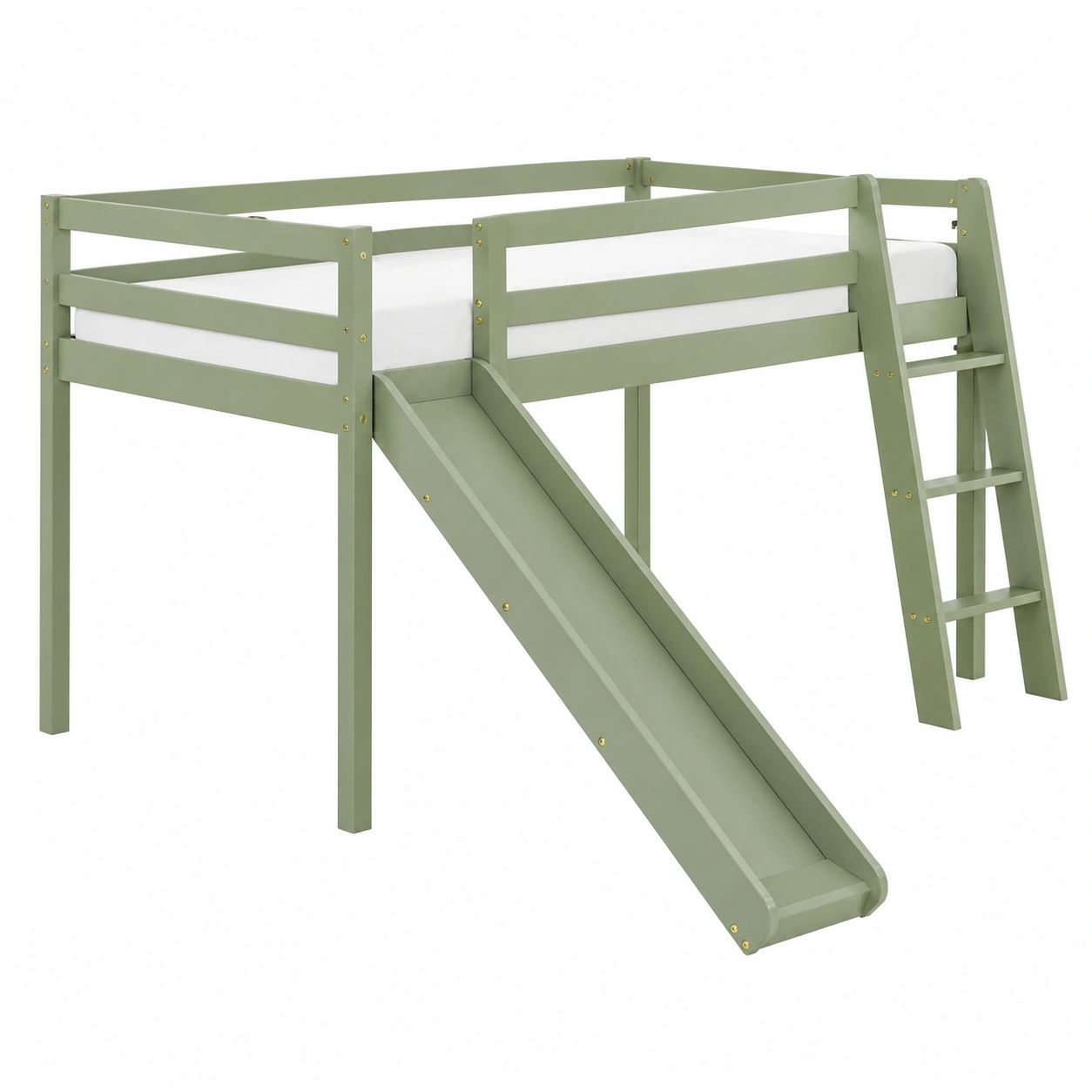 Cama infantil elevada con tobogán y escalera 90 x 200 cm dise?o moderno-orderdaro