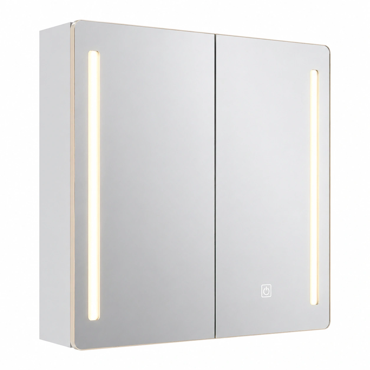 Armario de bano con espejo LED de pared moderno 60 cm blanco-orderdaro