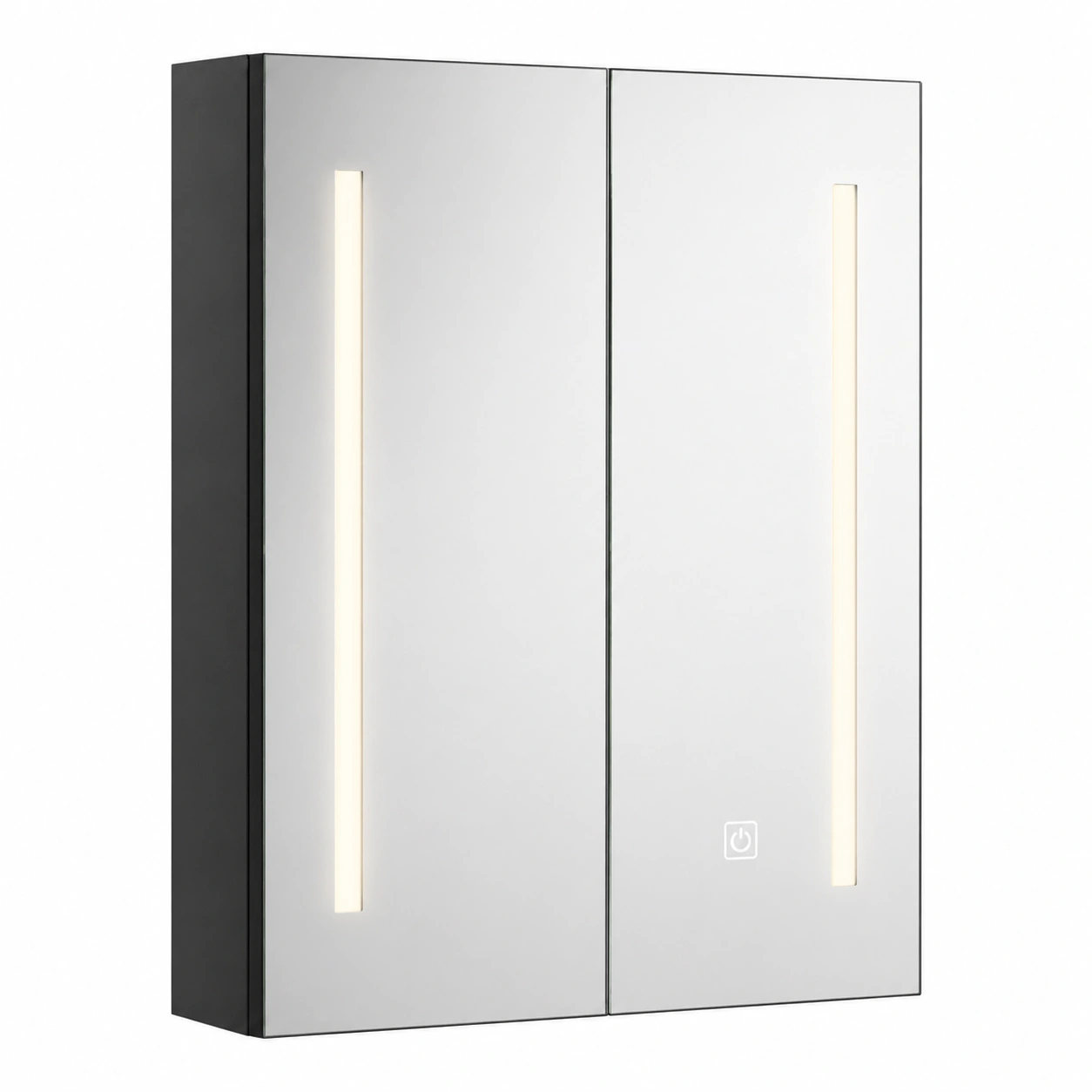 Armario de bano con espejo y luz LED integrado de pared 60 cm Blanco moderno-orderdaro