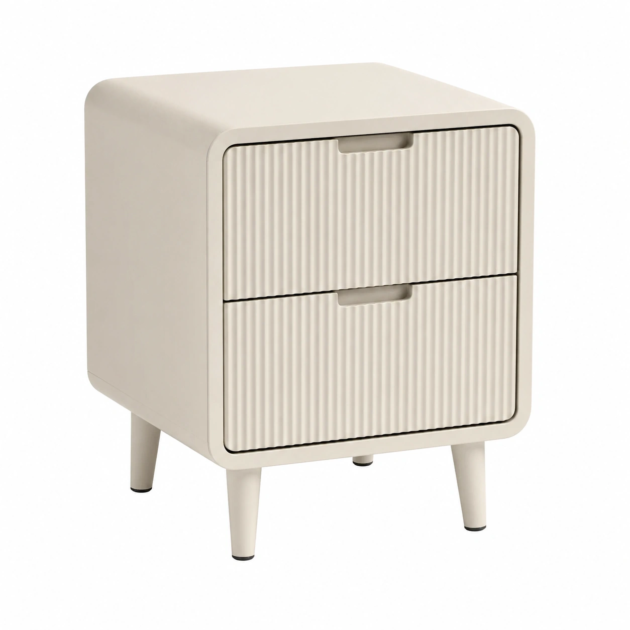 Mesita de noche metálica de 2 cajones con diseno curvo moderno Verde menta-orderdaro