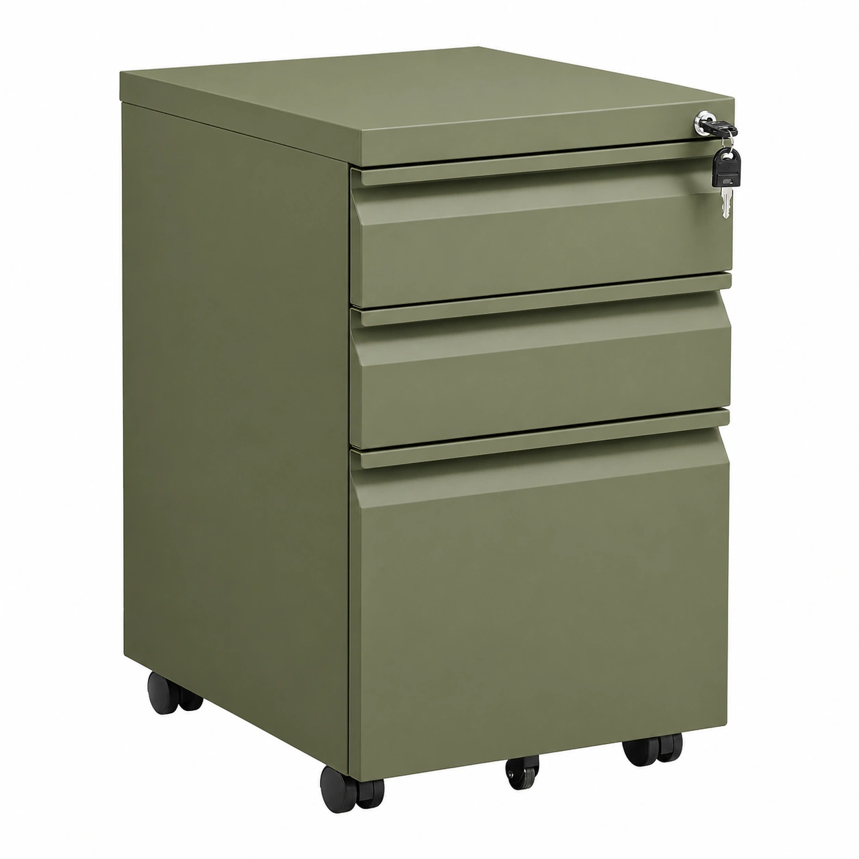 Archivador de oficina móvil de metal con 3 cajones y cerradura-orderdaro