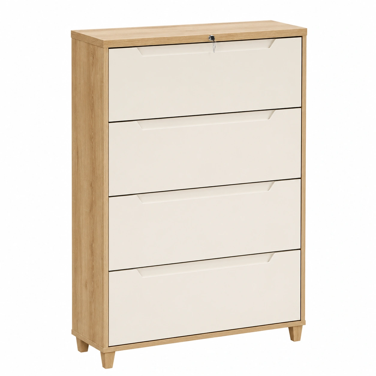 Archivador metálico de 4 cajones estilo moderno blanco mate-orderdaro