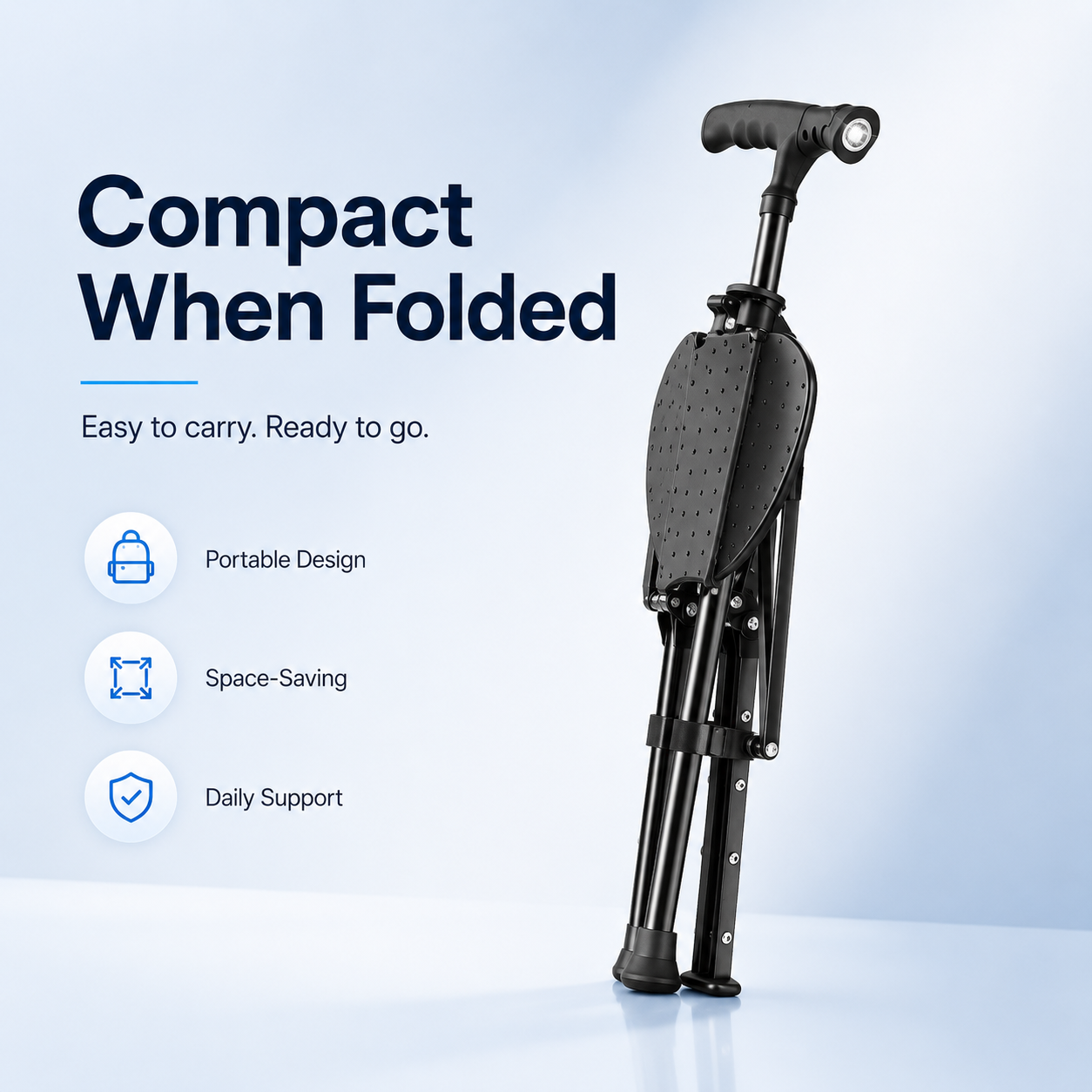 Zaqirox™ 2-in-1 Folding Cane Chair