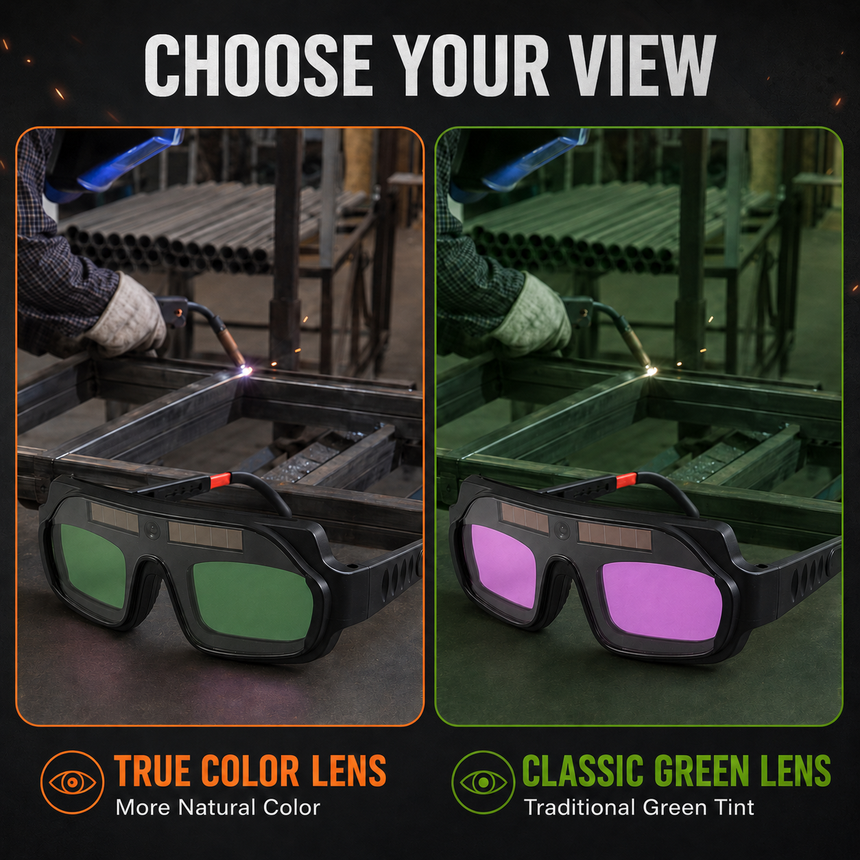 AutoShade Solar Welding Safety Glasses