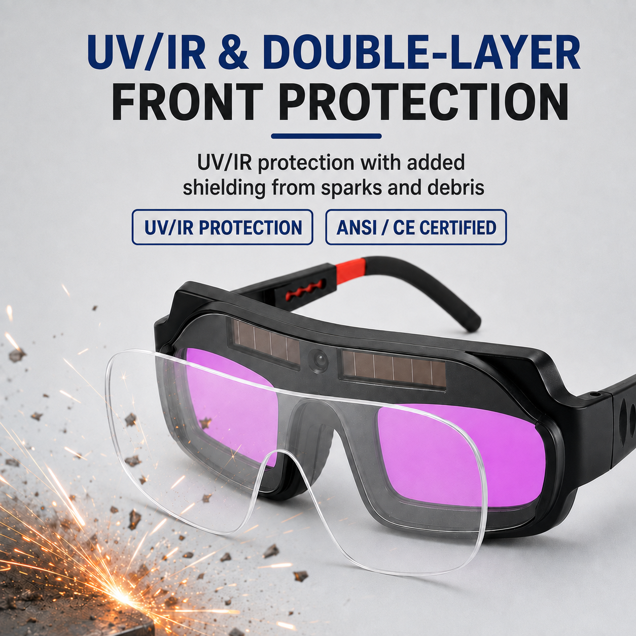 AutoShade Solar Welding Safety Glasses