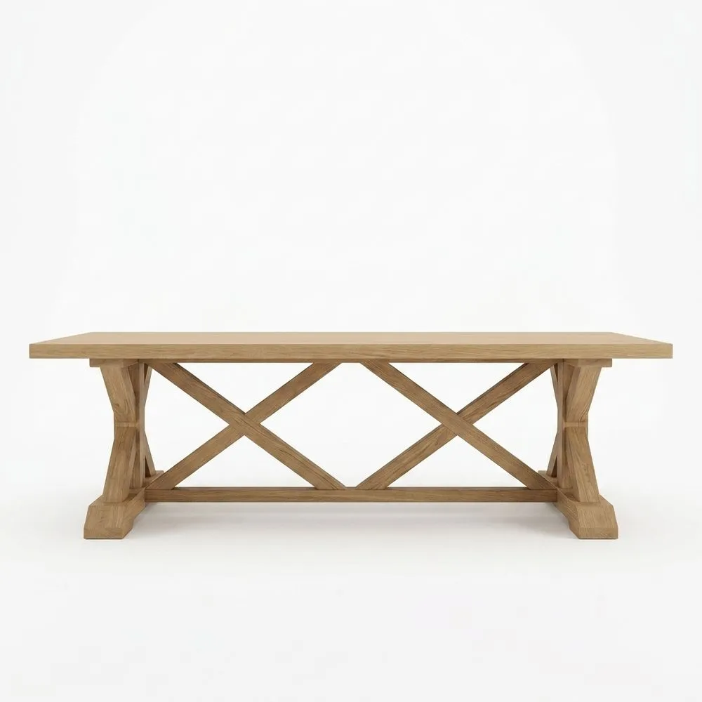 massiver rechteckiger Eichentisch