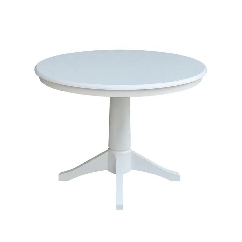 Weißer runder Esstisch aus Kiefernholz