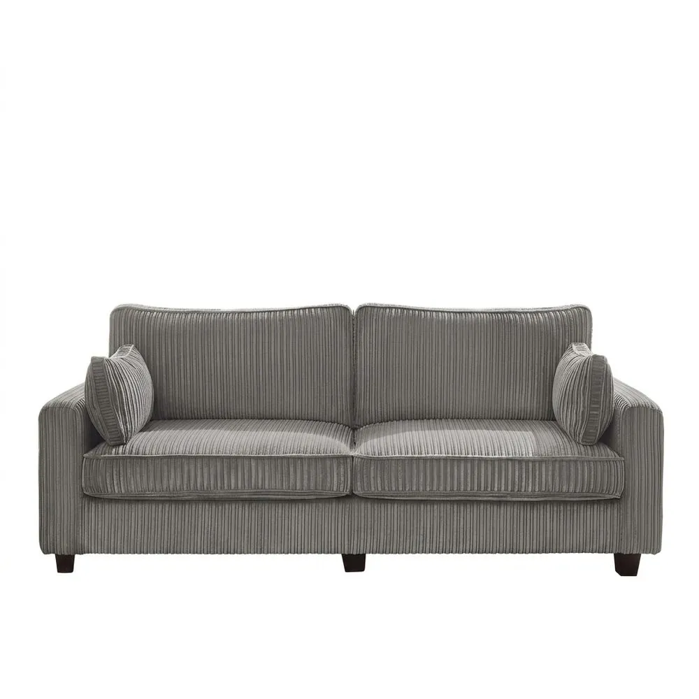 Zweisitzer Sofa Cord Grau 200cm