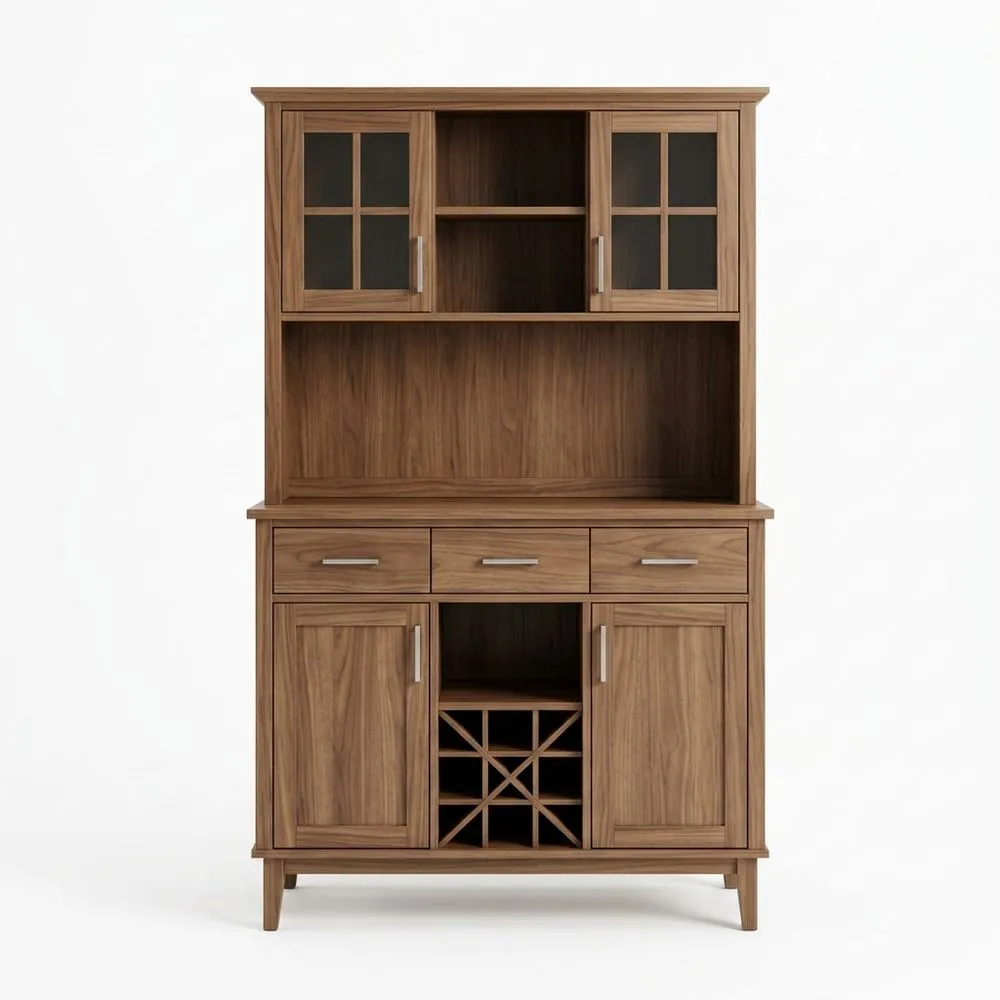 Küchenschrank Walnussholz Glastüren