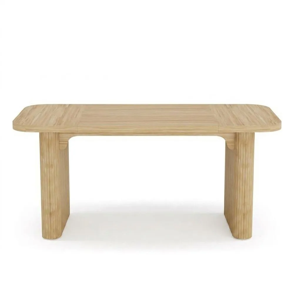 Rechteckiger Esstisch aus Eiche Massivholz 200x100 cm Natur