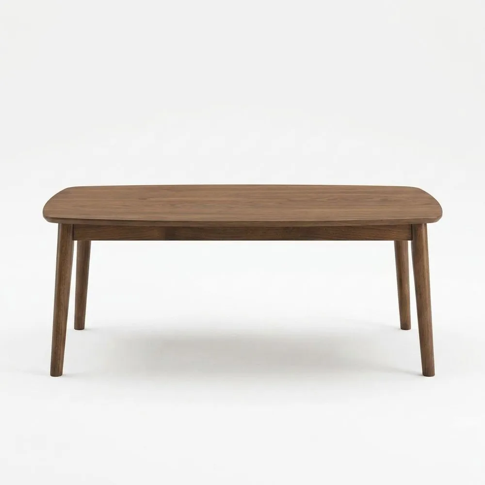 Rechteckiger Couchtisch aus Walnussholz Dunkelbraun