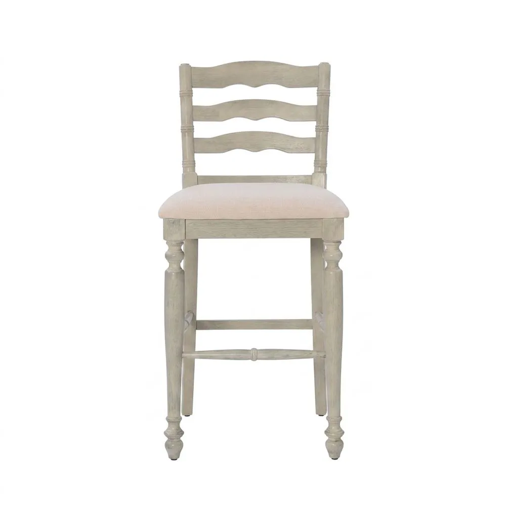 Massivholzstuhl mit Polyesterfüllung, beige