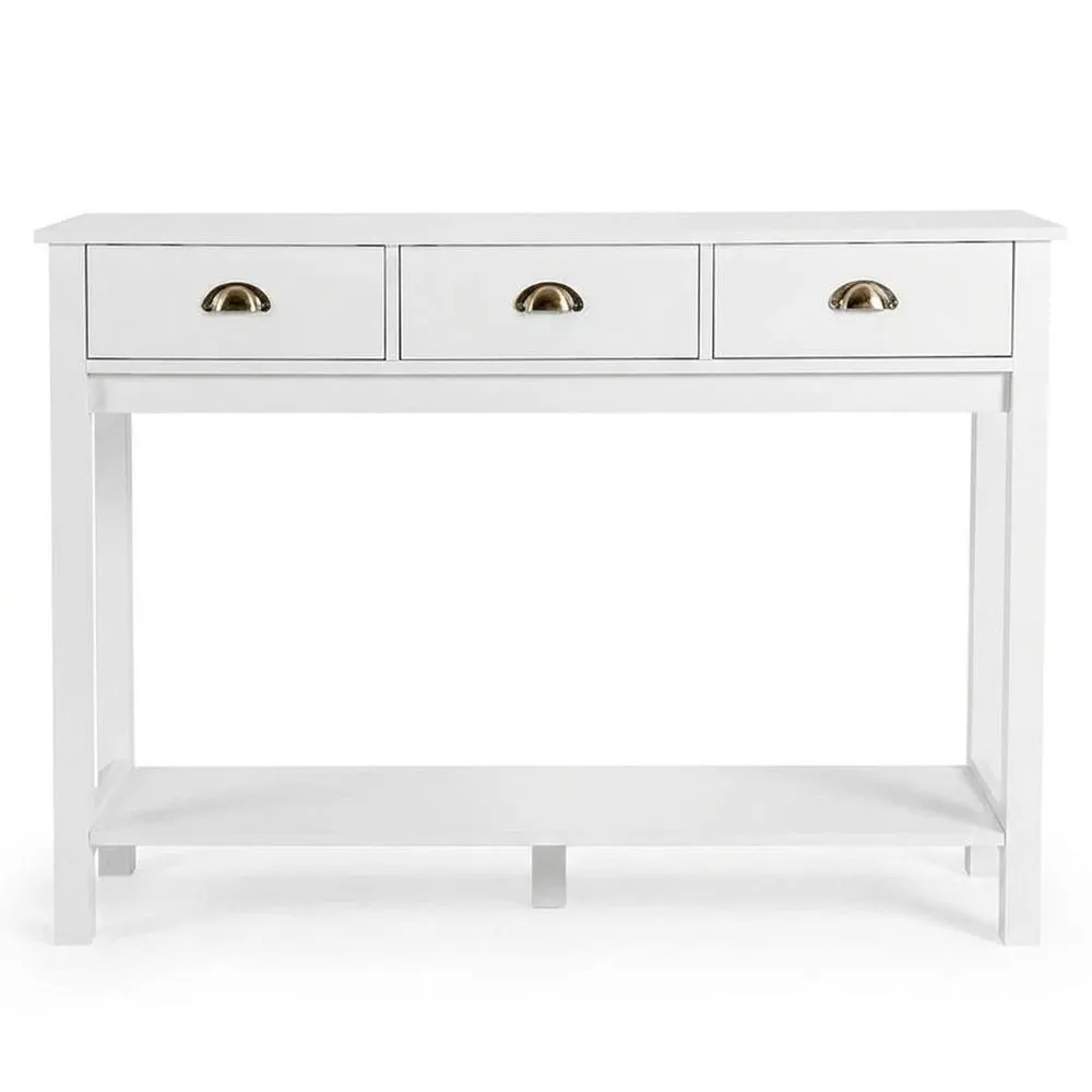 Weißer Konsolentisch aus MDF mit drei Schubladen