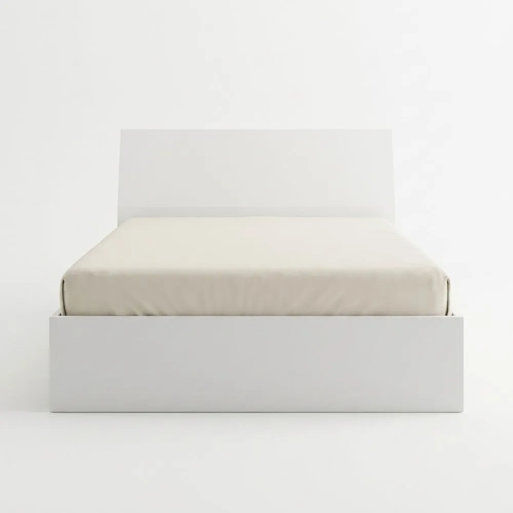 Weißes Song'mu-Bettgestell mit Kopfteil