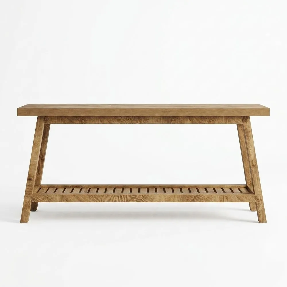 Rechteckiger Tisch aus massiver Eiche