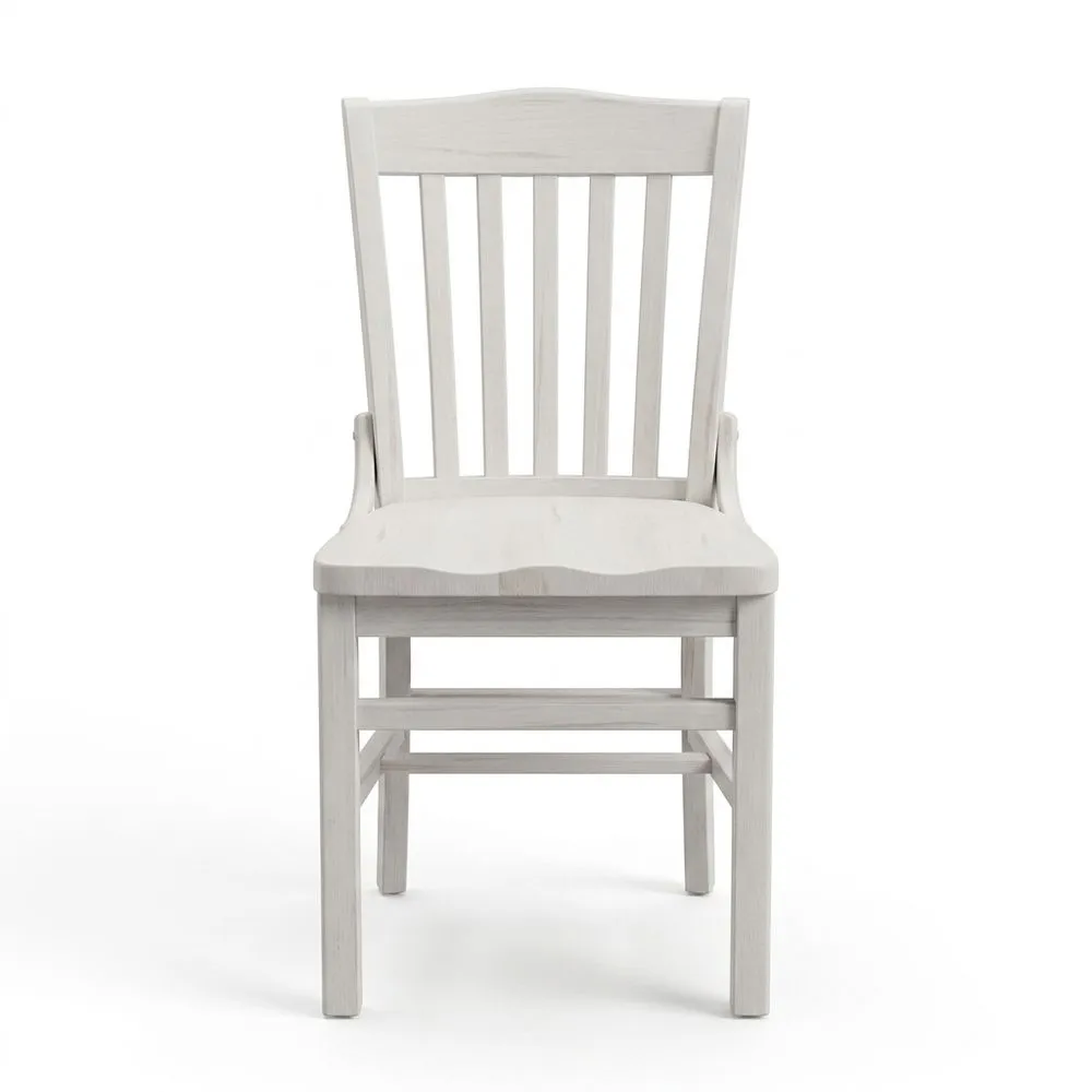 Weißer Esszimmerstuhl aus Massivholz