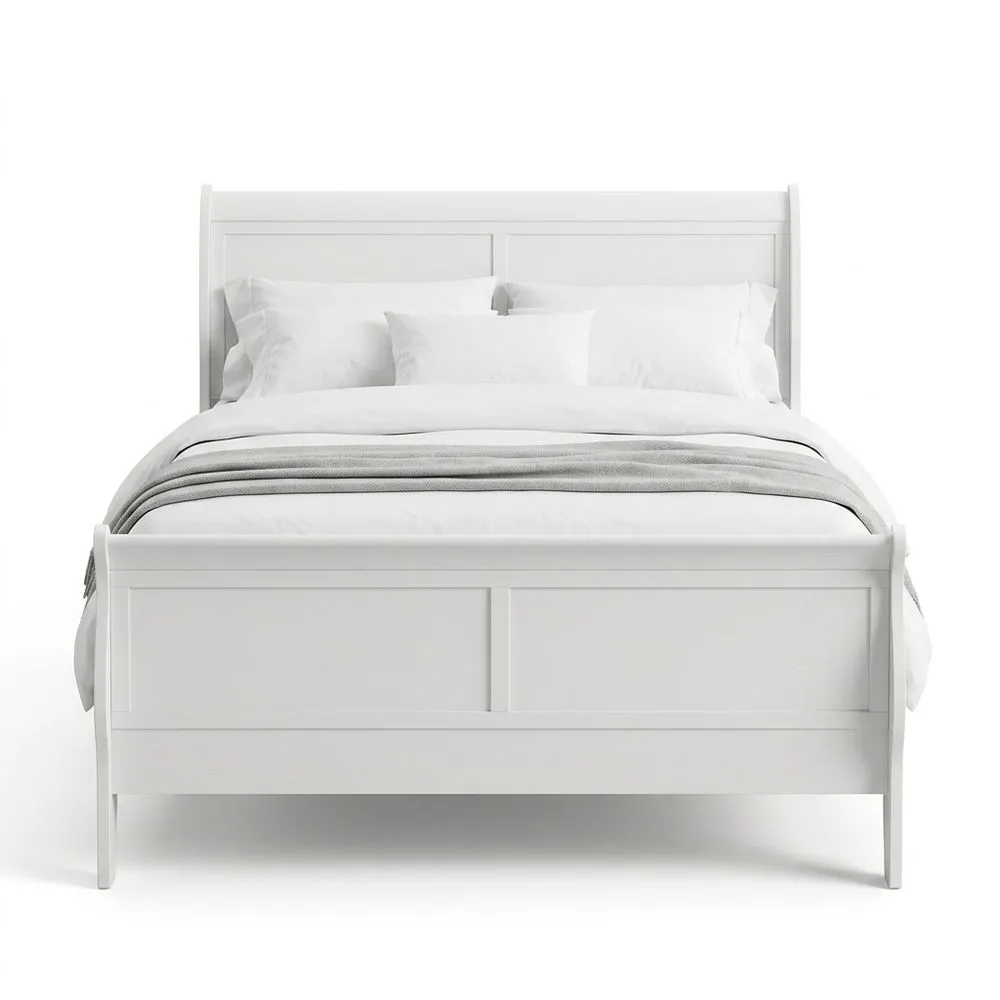 Doppelbett aus weißer Kiefer