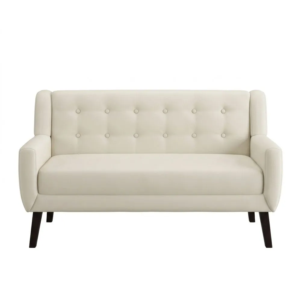 Zweisitziges Sofa Kunstleder Creme