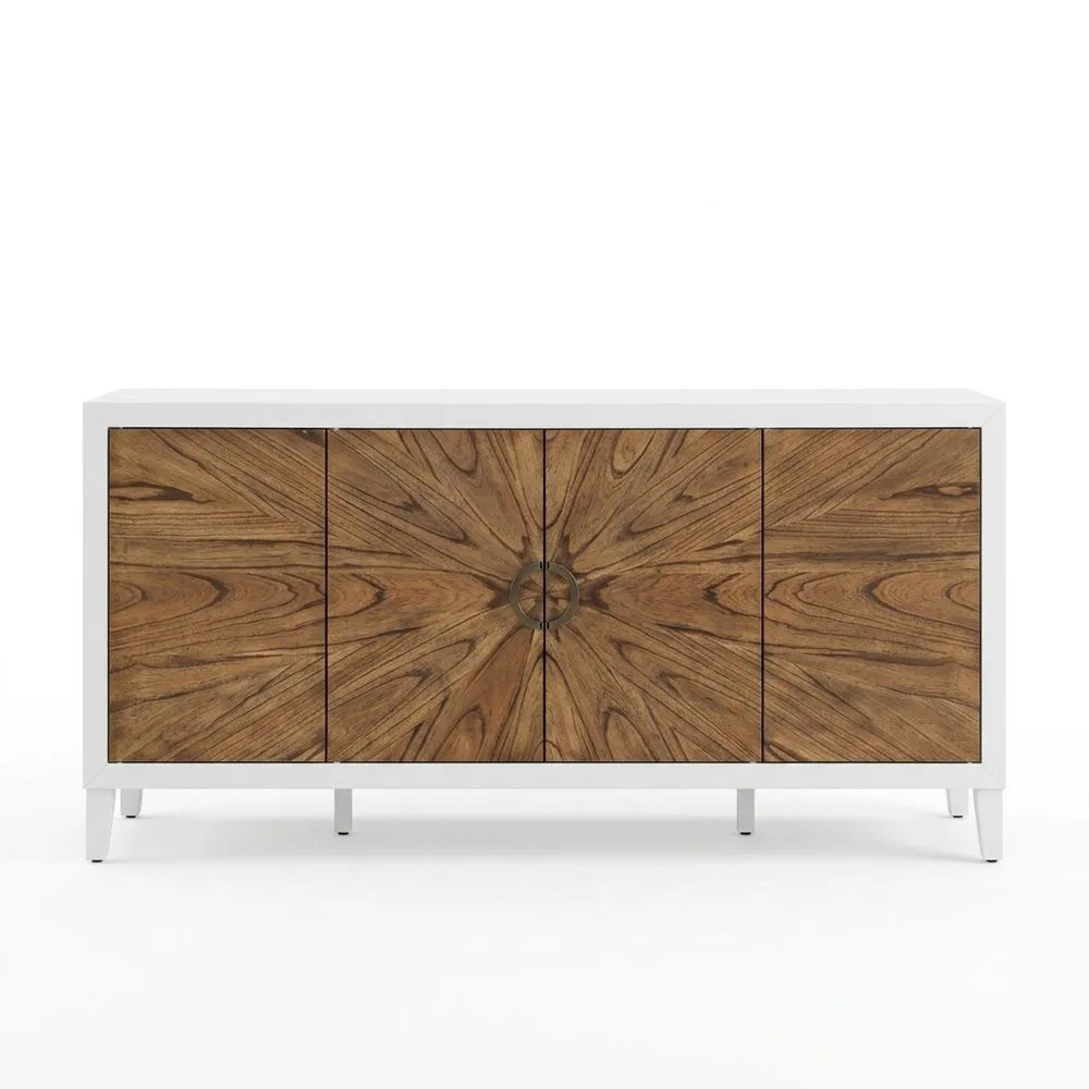 Sideboard aus weißem Massivholzfurnier
