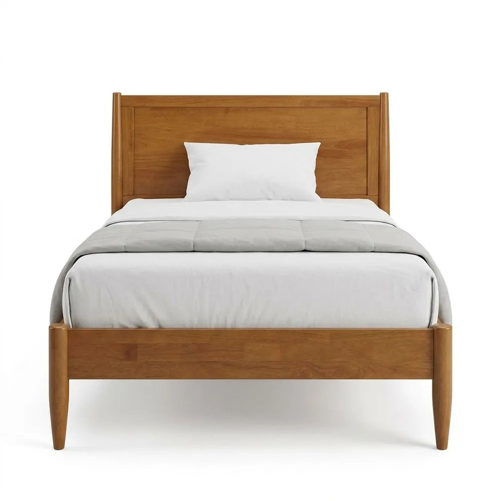 Einzelbett aus massivem Eichenholz