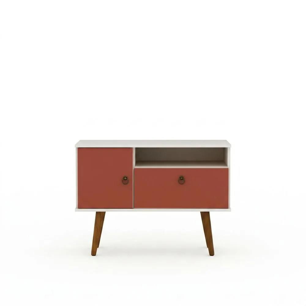 Sideboard aus weißem und rotem MDF