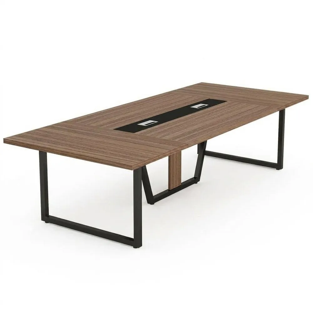 Rechteckiger Konferenztisch aus MDF und Stahl