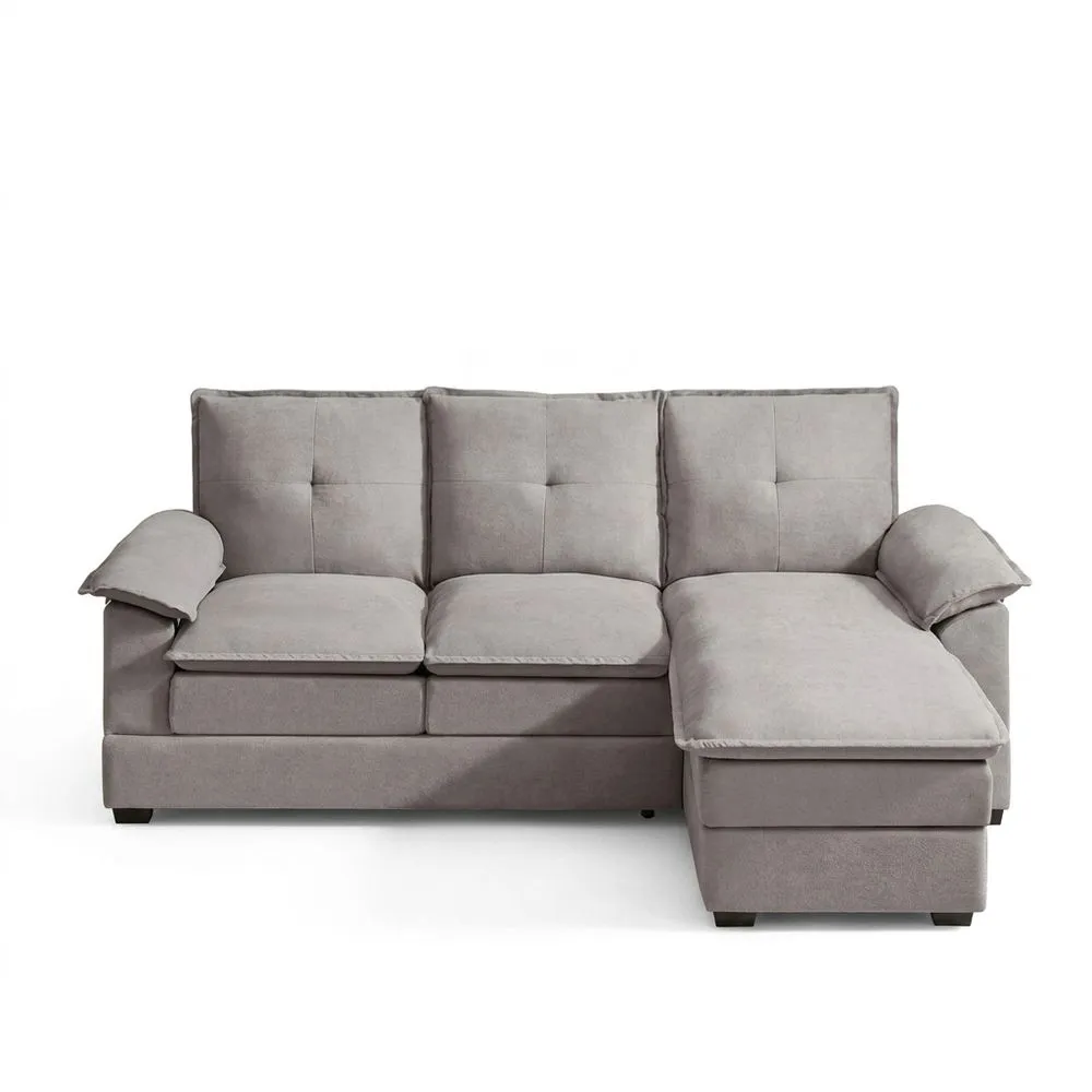 Ecksofa Polyester L-Form Grau