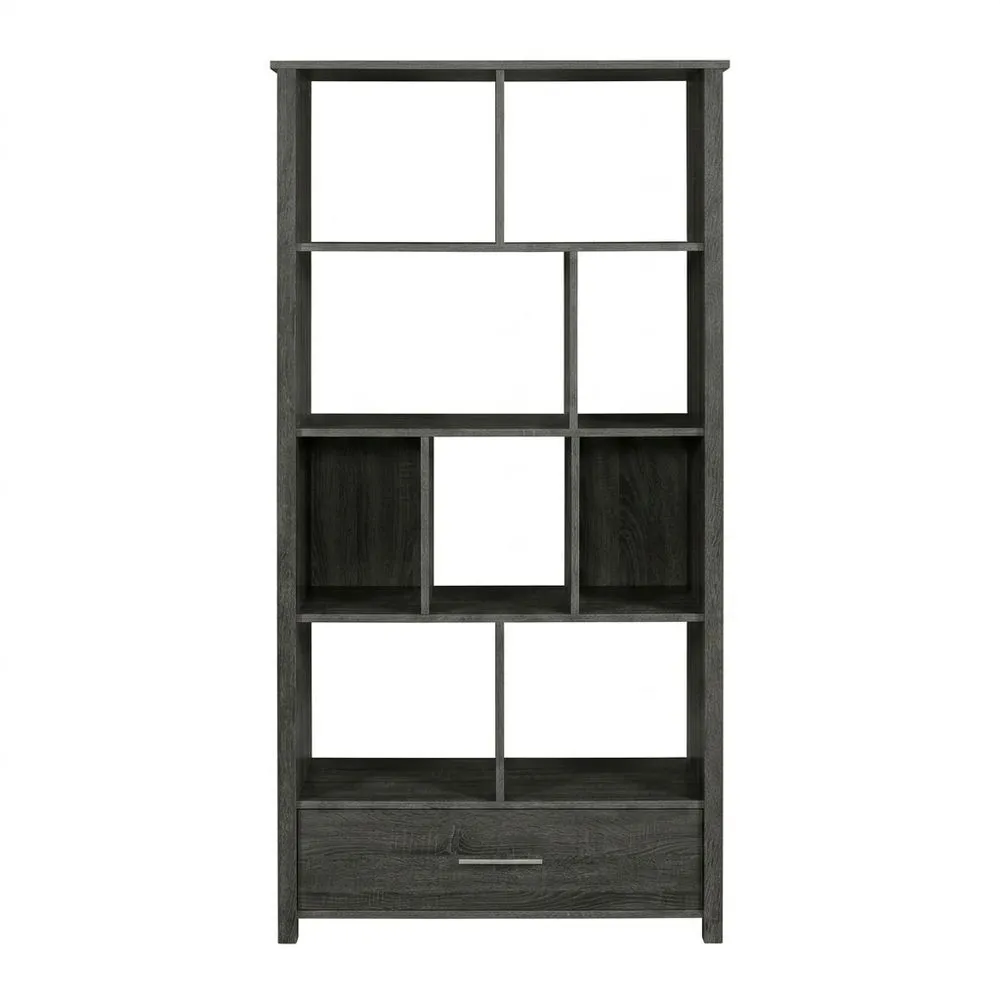 Regal Bücherregal Spanplatte Grau mit Schublade