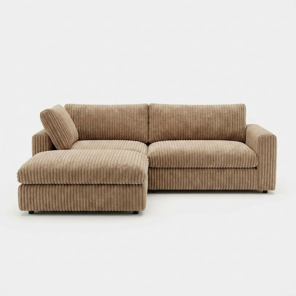 Ecksofa aus braunem Cord