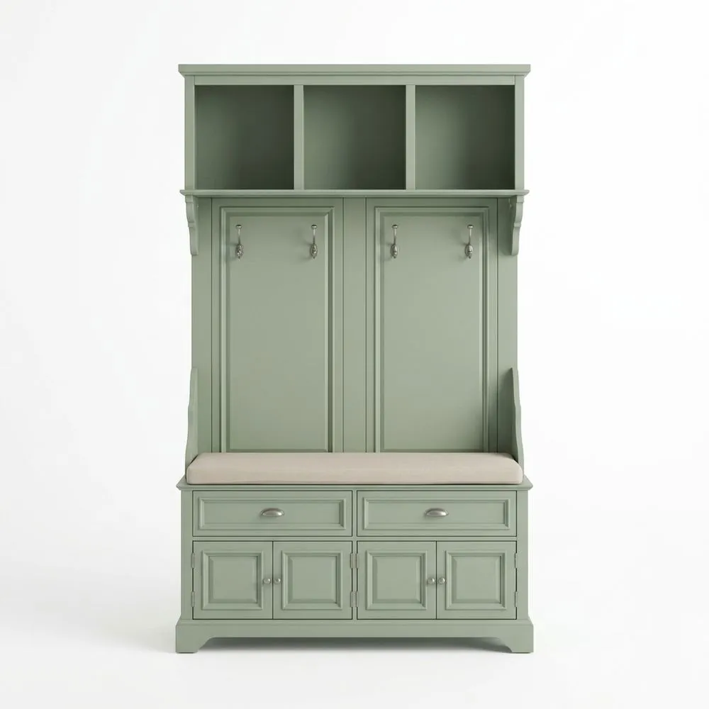 Garderobenbank mit Haken MDF Grün