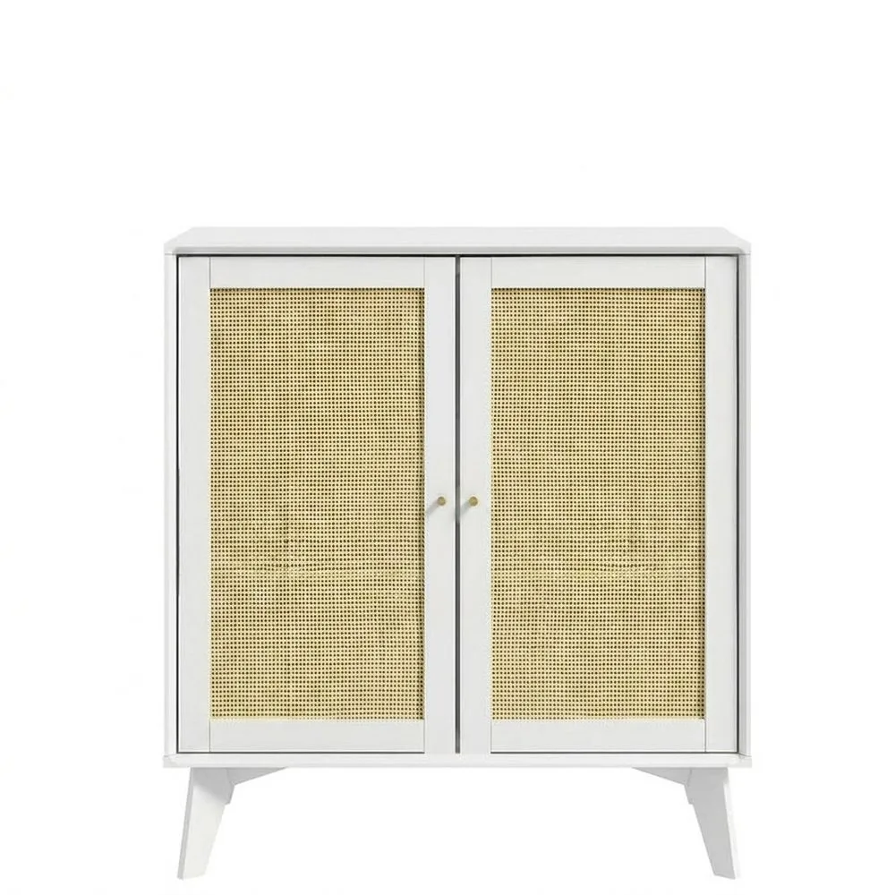 Weißer Rattanschrank