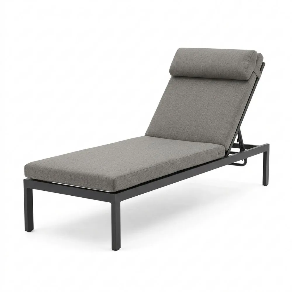 Sonnenliege Aluminium Polyestergewebe, Länge 200 cm Grau-Lofthavench