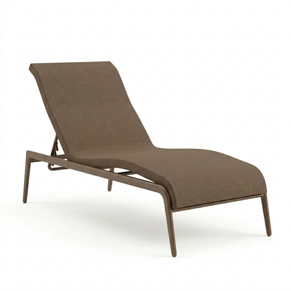 Sdraio da giardino in alluminio e tessuto marrone