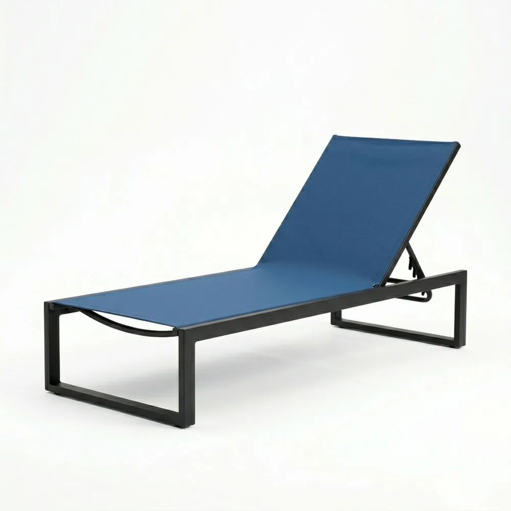 Lettino Prendisole in Alluminio con Tessuto Blu