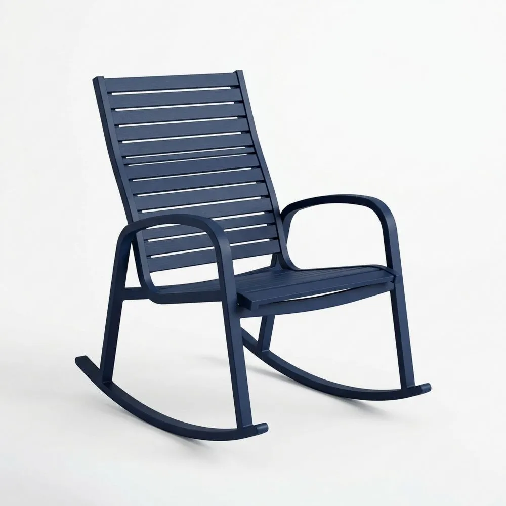 Sedia a Dondolo in Alluminio Blu