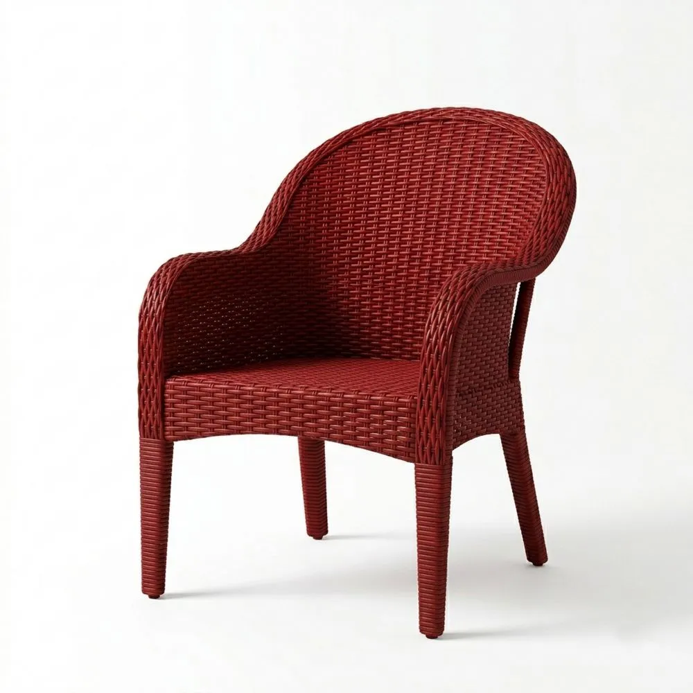 Sedia in Rattan Sintetico Rossa