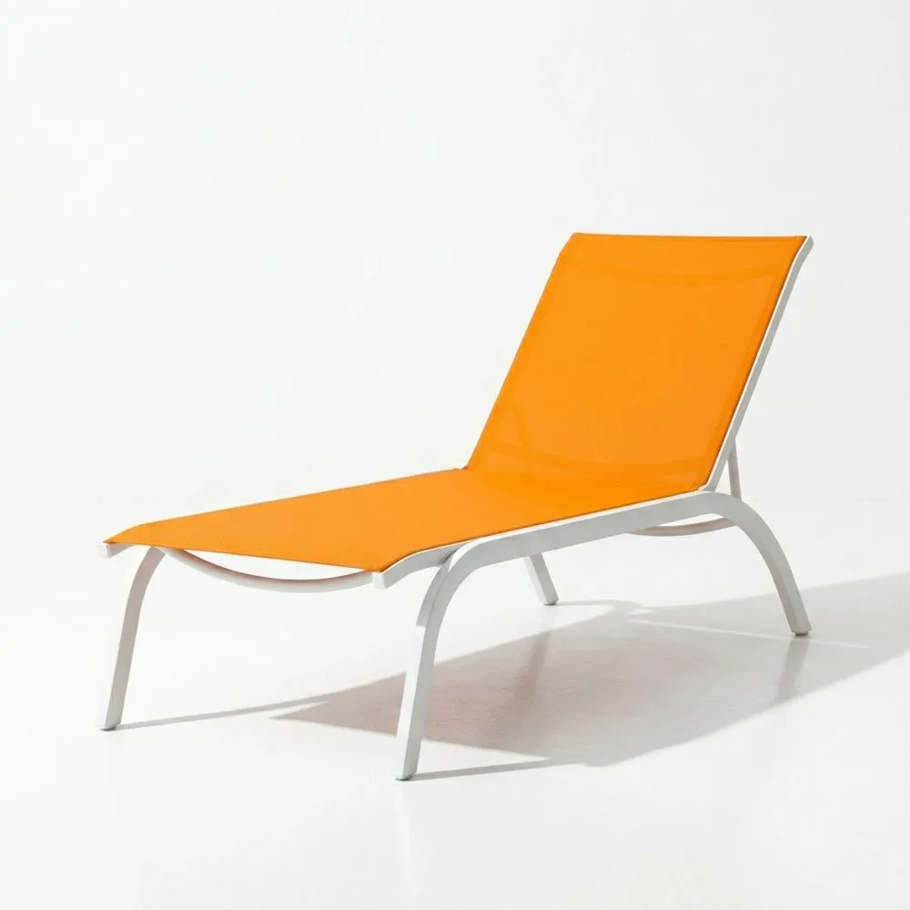 Sdraio in Alluminio e Tessuto Arancione da Esterno