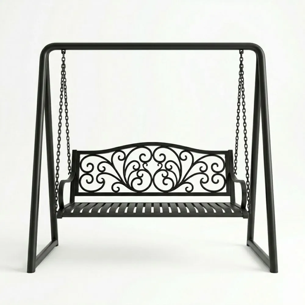 Altalena da giardino in acciaio nero