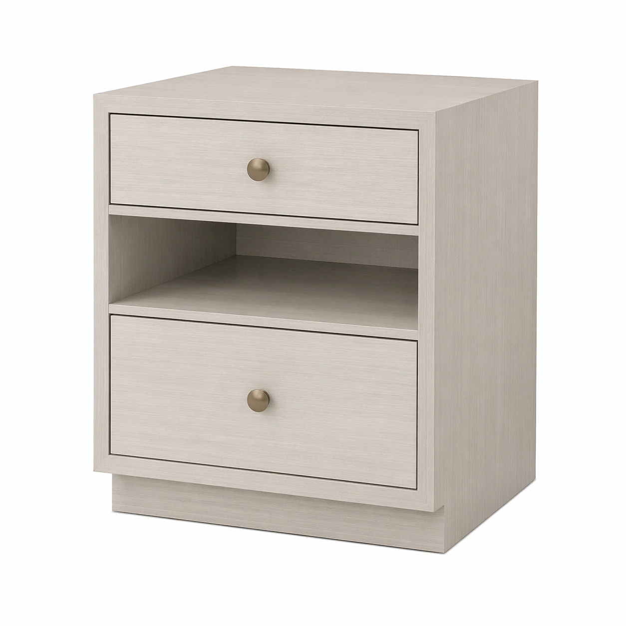 Nachttisch Holzwerkstoff Beige Schubladen-FURNVORIX