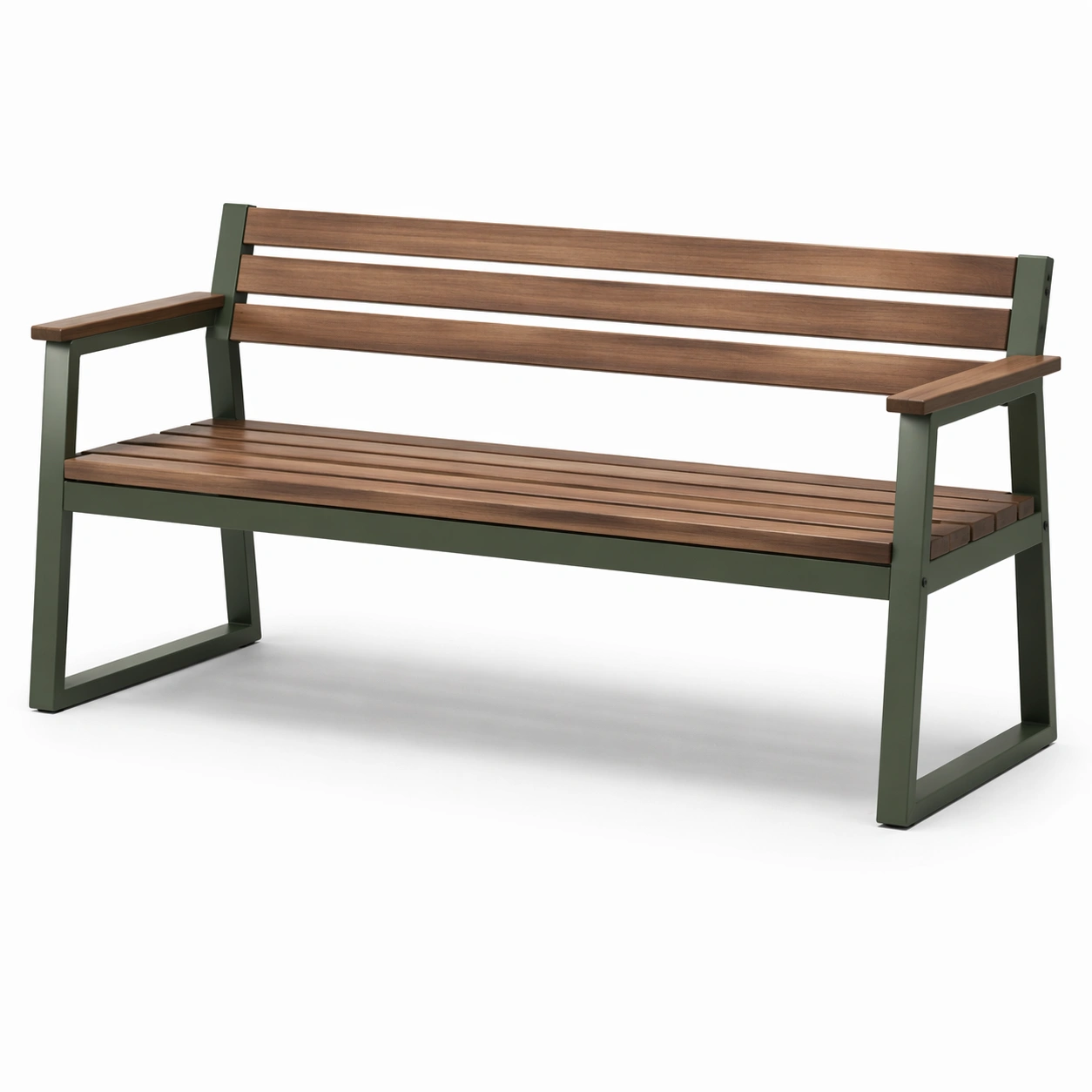 Bank Metall Holz Braun Grün-HOMVIROX