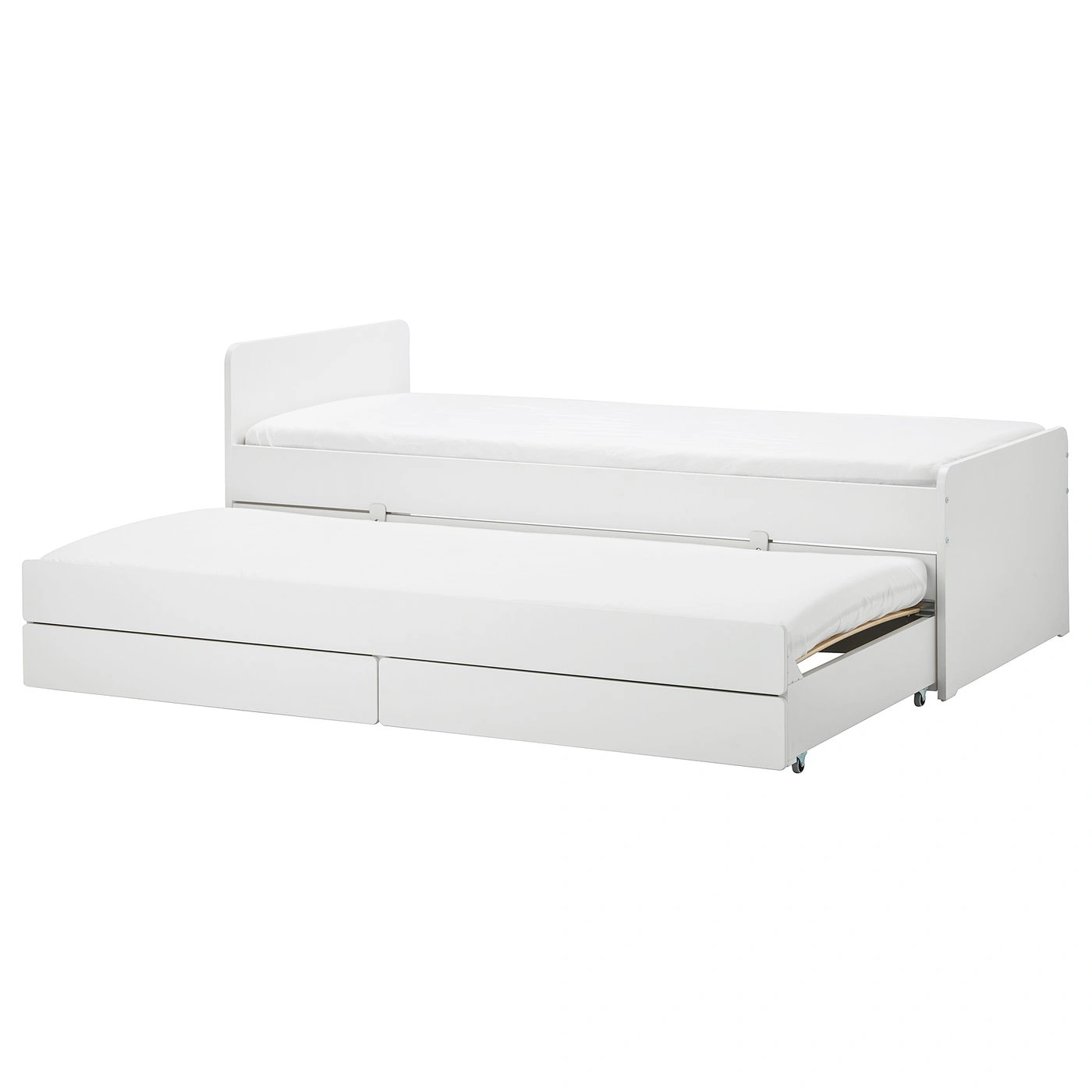 Cama marco con almacenamiento y cama inferior blanca 90x200 cm-buymirae