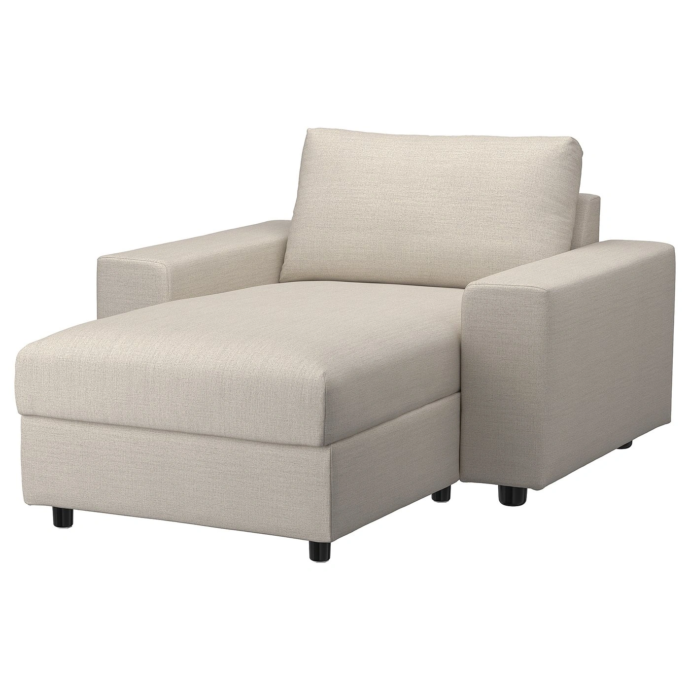 Chaise longue con reposabrazos anchos beige cómodo-buymirae