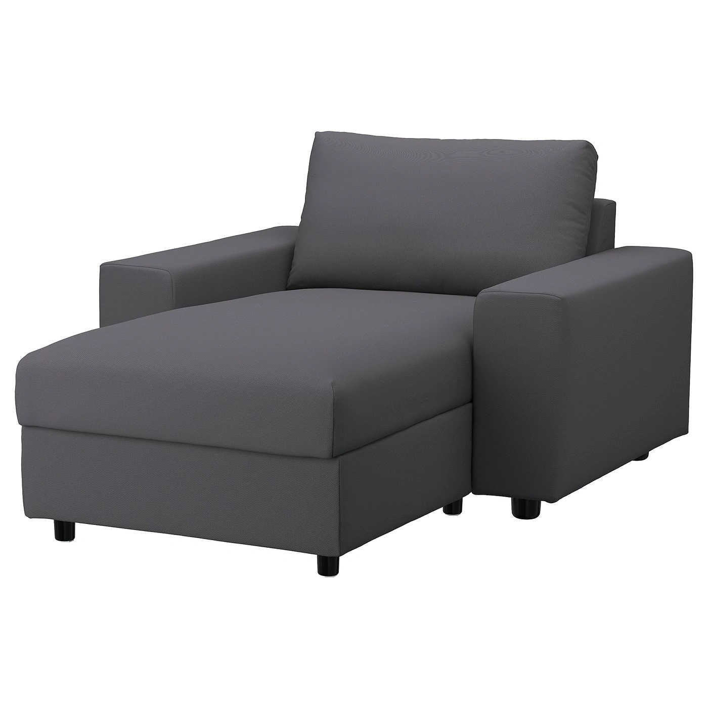 Chaise longue con reposabrazos anchos gris elegante-buymirae