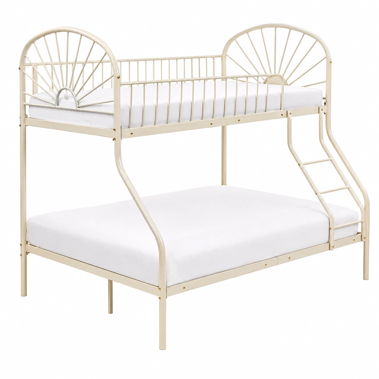 Litera metálica dise?o elegante con estructura curva 90/140 x 200 cm Blanco-buymovo