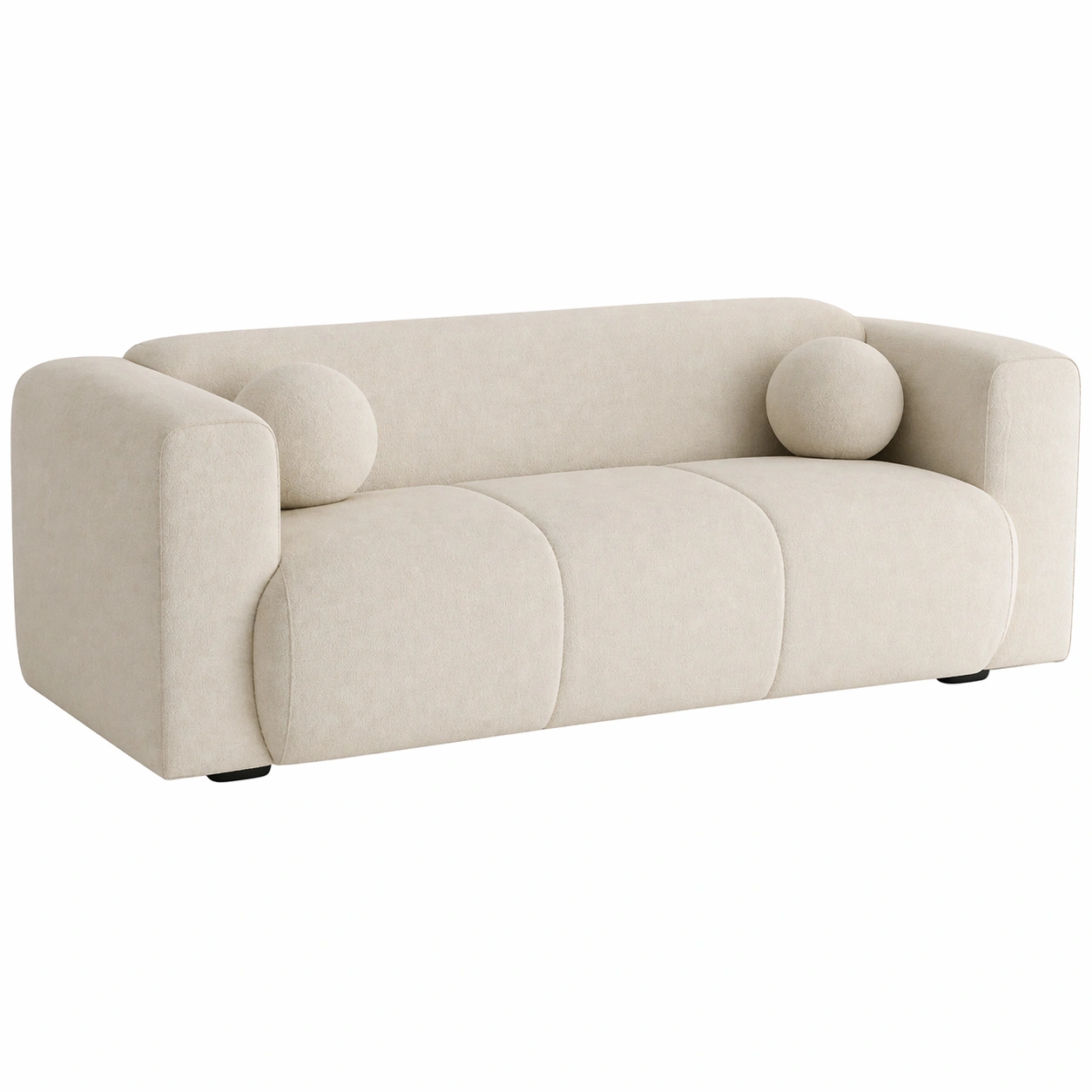 Sofá Moderno de 3 Plazas con Brazos Rectos y Dise?o Compacto Minimalista-buymovo