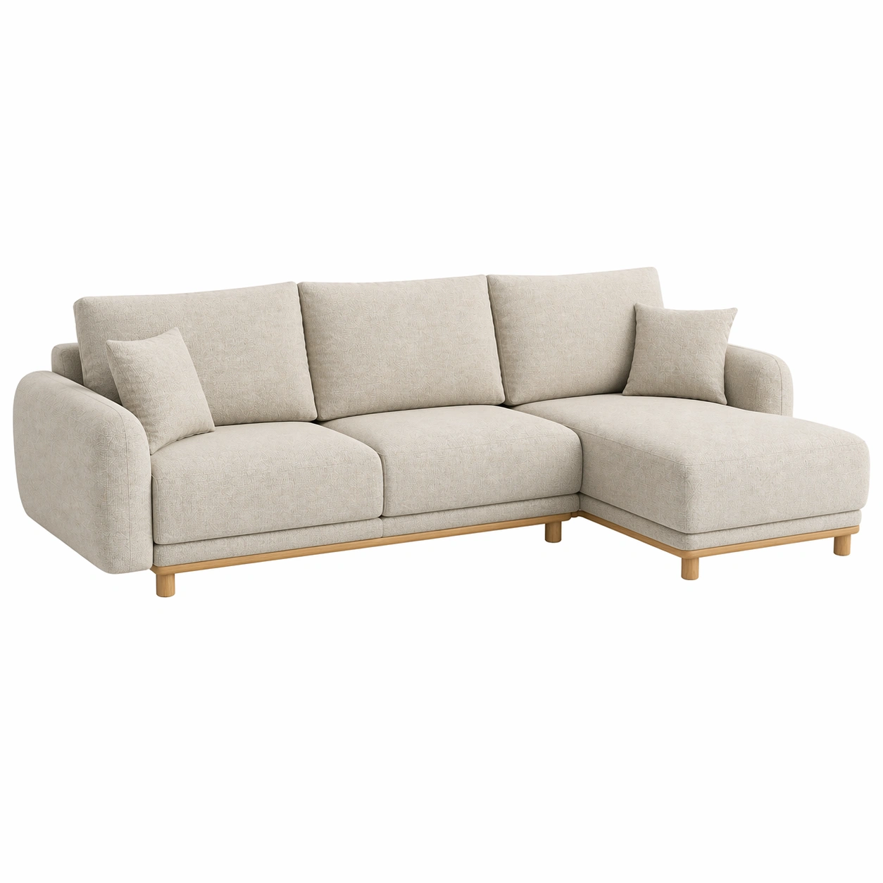 Sofá modular en L de 3 plazas con chaise longue estilo minimalista elegante con base elevada-buymovo