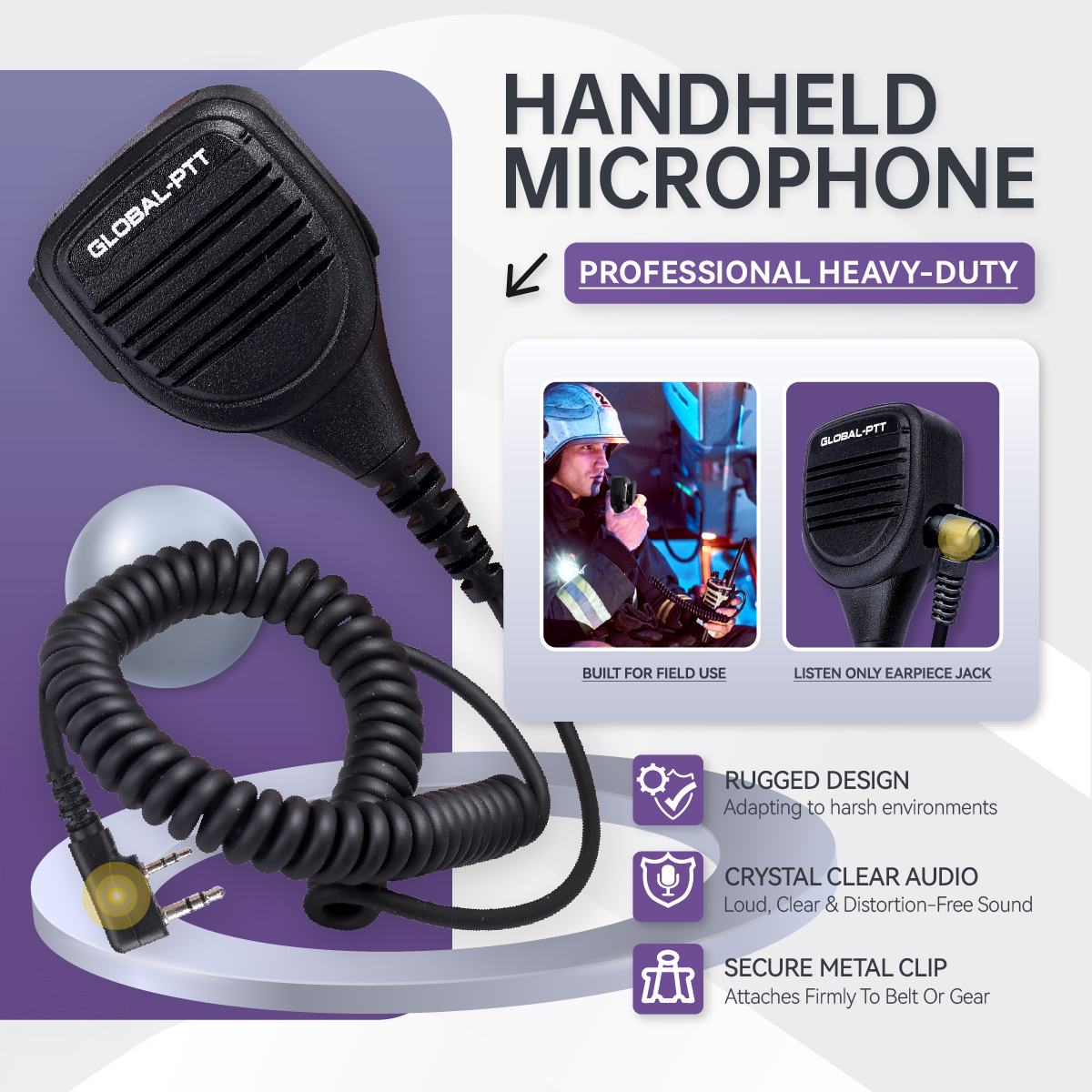 global-ptt Handheld Remote Speaker Microphone