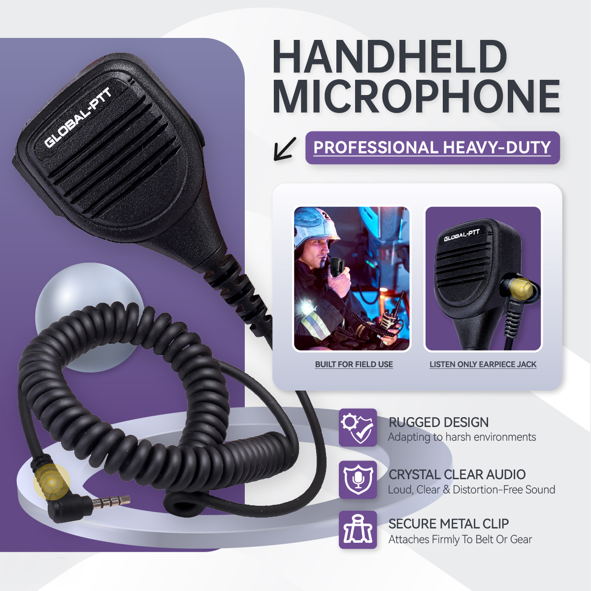 global-ptt Handheld Remote Speaker Microphone